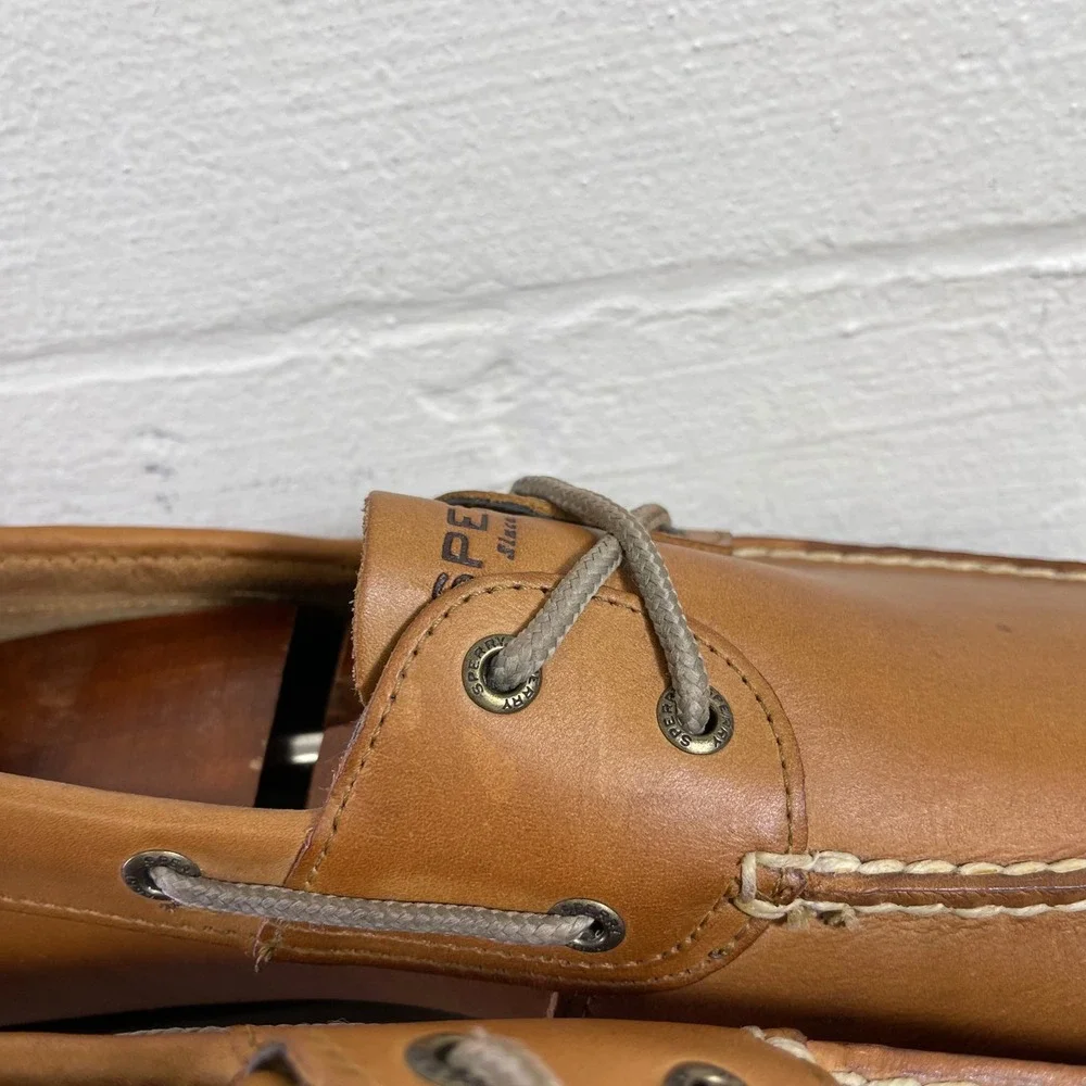 Sperry Top-Sider Leeward 2 61626 Brown Leather 2-Eye Boat Shoes Men's 12 M
